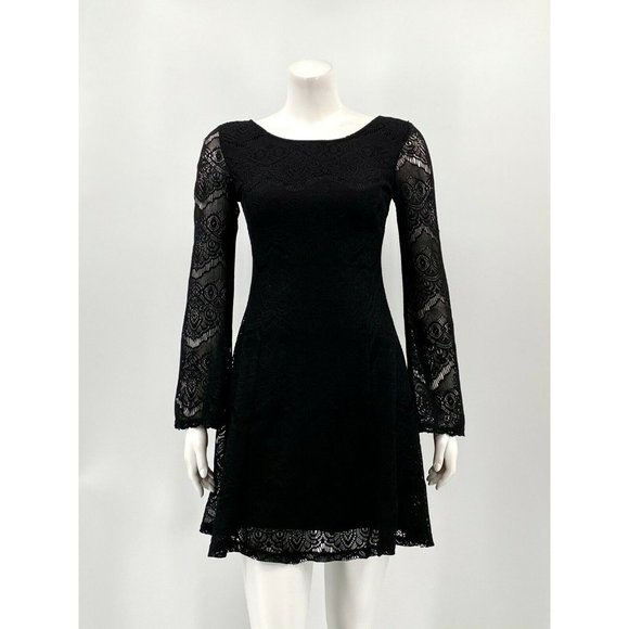 Xhilaration Dresses | Xhilaration Fit Flare Mini Dress Black Lace | Poshmark